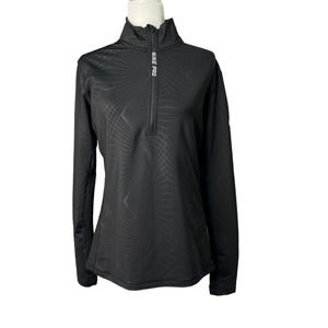 NIKE PRO Womens Size XL Black Half Zip Therma Fit Running Shirt
